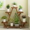 Dark Brown Solid Wood 4 Tier Plant Stand with Wheels and Shelves